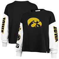 Women's '47 Black Iowa Hawkeyes Sydney Long Sleeve T-Shirt