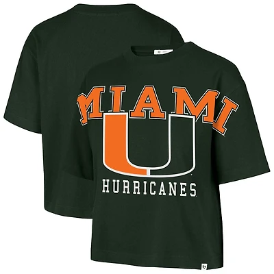 Women's '47 Green Miami Hurricanes Outreach City Relaxed Cropped T-Shirt
