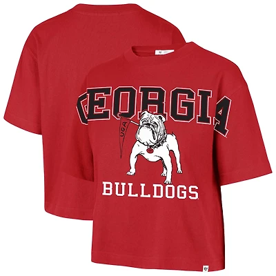 Women's '47 Red Georgia Bulldogs Outreach City Relaxed Cropped T-Shirt