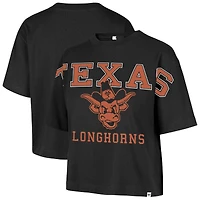 Women's '47 Black Texas Longhorns Outreach City Relaxed Cropped T-Shirt