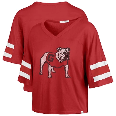 Women's '47 Red Georgia Bulldogs Premier Scout Sleeve Stripe Relaxed Dolman T-Shirt