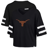 Women's '47 Black Texas Longhorns Premier Scout Sleeve Stripe Relaxed Dolman T-Shirt