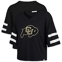 Women's '47 Black Colorado Buffaloes Premier Scout Sleeve Stripe Relaxed Dolman T-Shirt