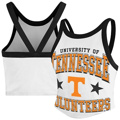 Women's '47 White Tennessee Volunteers Energize Sporty Cropped Racerback Tank Top