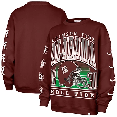 Women's '47 Crimson Alabama Tide Go Big Oversized Pullover Sweatshirt
