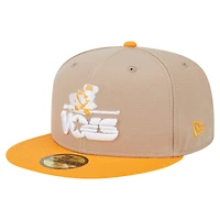 Men's New Era  Khaki Tennessee Volunteers Throwback Two-Tone 59FIFTY Fitted Hat