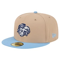 Men's New Era  Khaki North Carolina Tar Heels Throwback Two-Tone 59FIFTY Fitted Hat