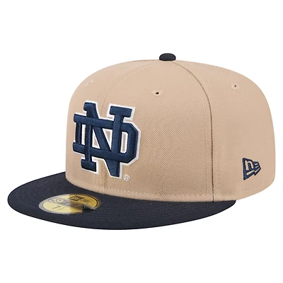 Men's New Era  Khaki Notre Dame Fighting Irish Two-Tone 59FIFTY Fitted Hat