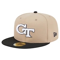 Men's New Era  Khaki Georgia Tech Yellow Jackets Two-Tone 59FIFTY Fitted Hat