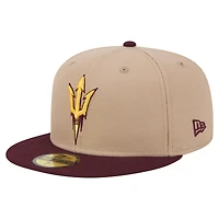 Men's New Era  Khaki Arizona State Sun Devils Two-Tone 59FIFTY Fitted Hat