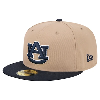 Men's New Era  Khaki Auburn Tigers Two-Tone 59FIFTY Fitted Hat
