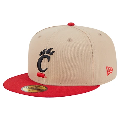 Men's New Era  Khaki Cincinnati Bearcats Two-Tone 59FIFTY Fitted Hat