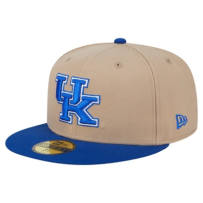 Men's New Era  Khaki Kentucky Wildcats Two-Tone 59FIFTY Fitted Hat