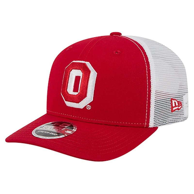 Men's New Era  Scarlet Ohio State Buckeyes Team 9SEVENTY COOLERA Trucker Adjustable Hat