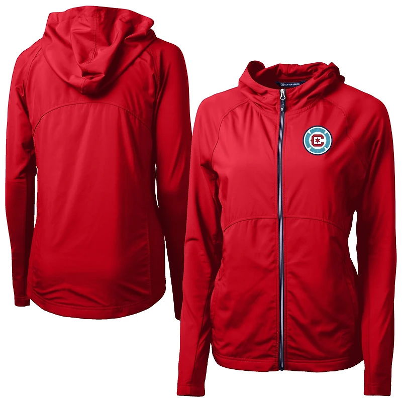 Women's Cutter & Buck Chicago Fire Adapt Eco Knit Hybrid Recycled Raglan Full-Zip Jacket