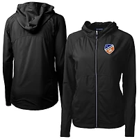Women's Cutter & Buck  Black FC Cincinnati Adapt Eco Knit Hybrid Recycled Raglan Full-Zip Jacket