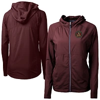 Women's Cutter & Buck  Maroon Atlanta United FC Adapt Eco Knit Hybrid Recycled Raglan Full-Zip Jacket