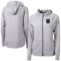 Women's Cutter & Buck  Gray Austin FC Adapt Eco Knit Hybrid Recycled Raglan Full-Zip Jacket