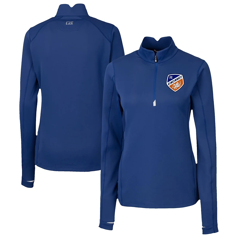 Women's Cutter & Buck FC Cincinnati Traverse Stretch Eco Quarter-Zip Top