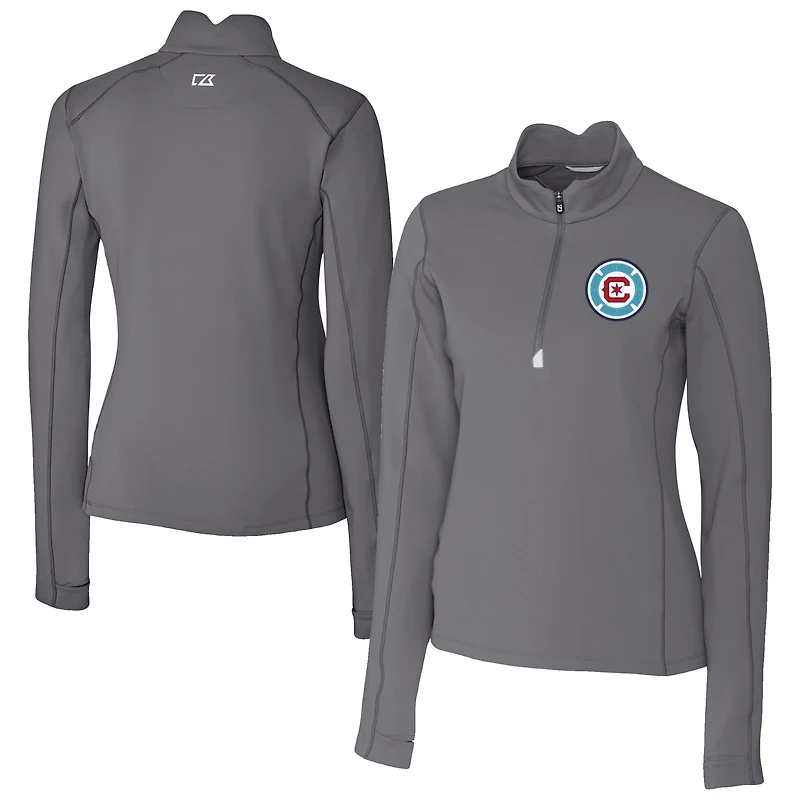 Women's Cutter & Buck Chicago Fire Traverse Stretch Eco Quarter-Zip Top