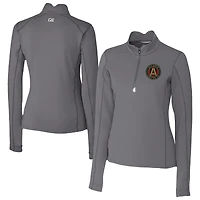 Women's Cutter & Buck  Gray Atlanta United FC Traverse Stretch Eco Quarter-Zip Top