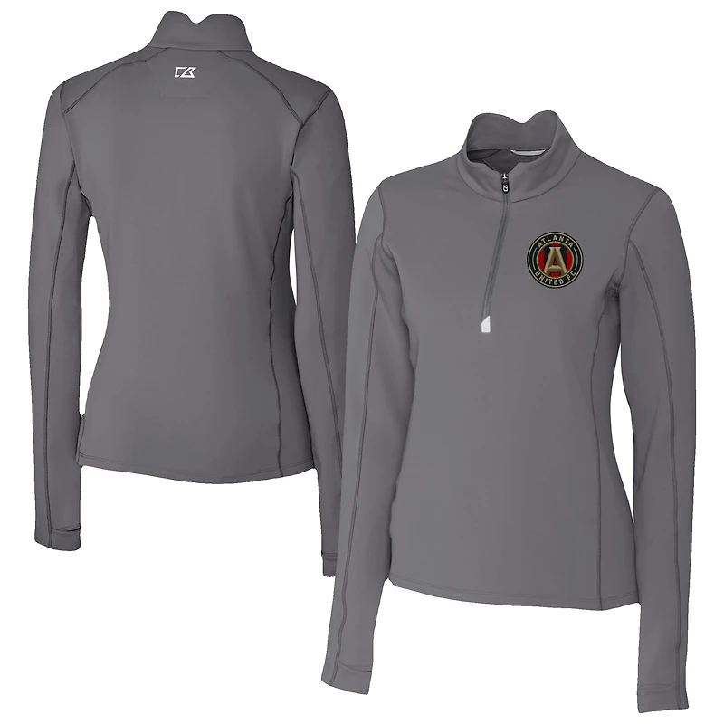 Women's Cutter & Buck  Gray Atlanta United FC Traverse Stretch Eco Quarter-Zip Top