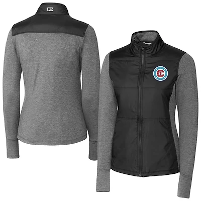 Women's Cutter & Buck Chicago Fire Stealth Hybrid Quilted Full-Zip Windbreaker Jacket