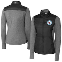 Women's Cutter & Buck Chicago Fire Stealth Hybrid Quilted Full-Zip Windbreaker Jacket