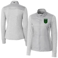 Women's Cutter & Buck  Gray Austin FC Stealth Hybrid Quilted Full-Zip Windbreaker Jacket