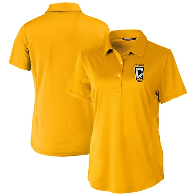 Women's Cutter & Buck  Gold Columbus Crew Prospect Eco Textured Stretch Recycled Polo