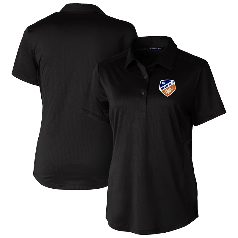 Women's Cutter & Buck  Black FC Cincinnati Prospect Eco Textured Stretch Recycled Polo