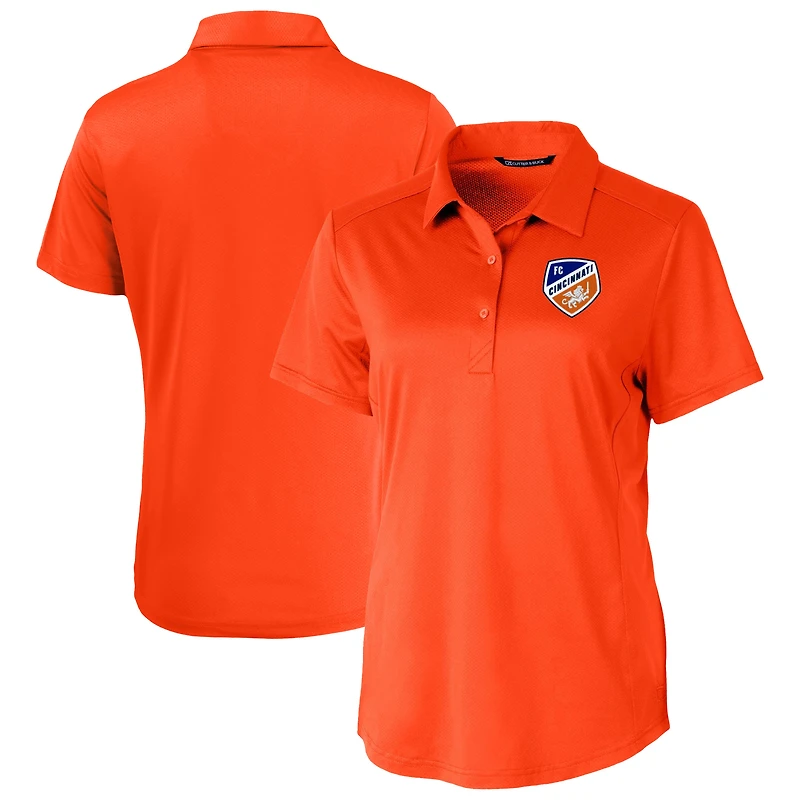 Women's Cutter & Buck  Orange FC Cincinnati Prospect Eco Textured Stretch Recycled Polo