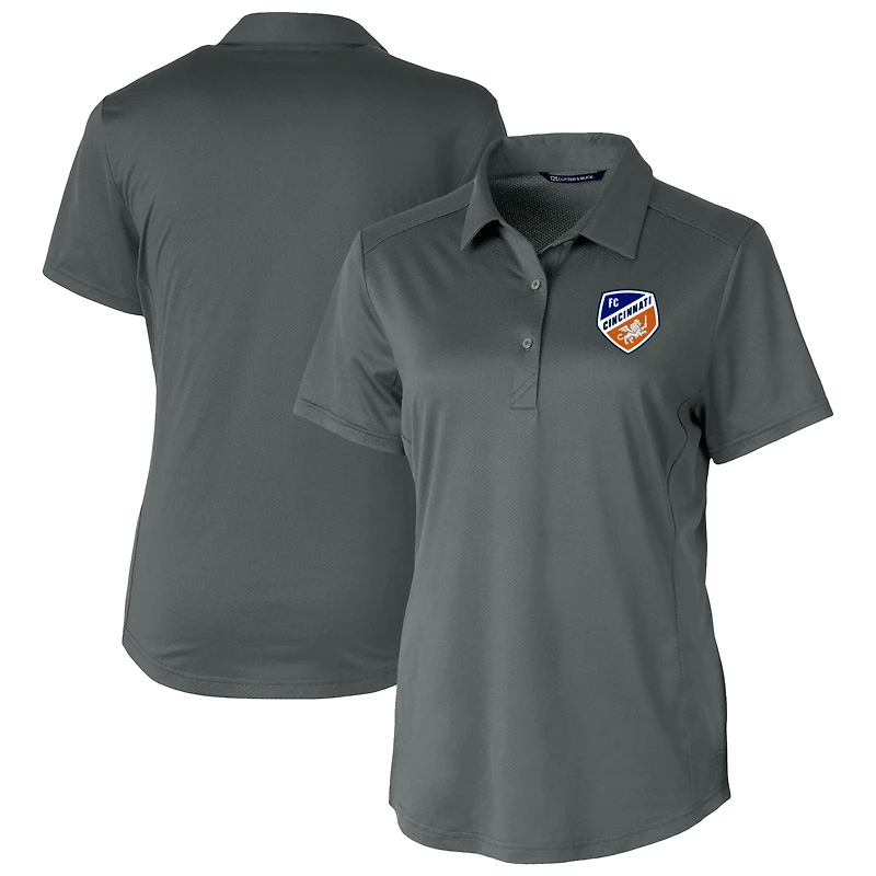 Women's Cutter & Buck Gray FC Cincinnati Prospect Eco Textured Stretch Recycled Polo