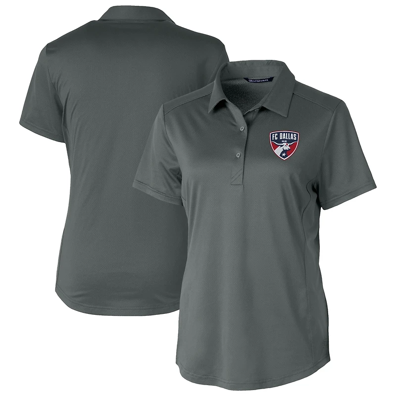 Women's Cutter & Buck Gray FC Dallas Prospect Eco Textured Stretch Recycled Polo