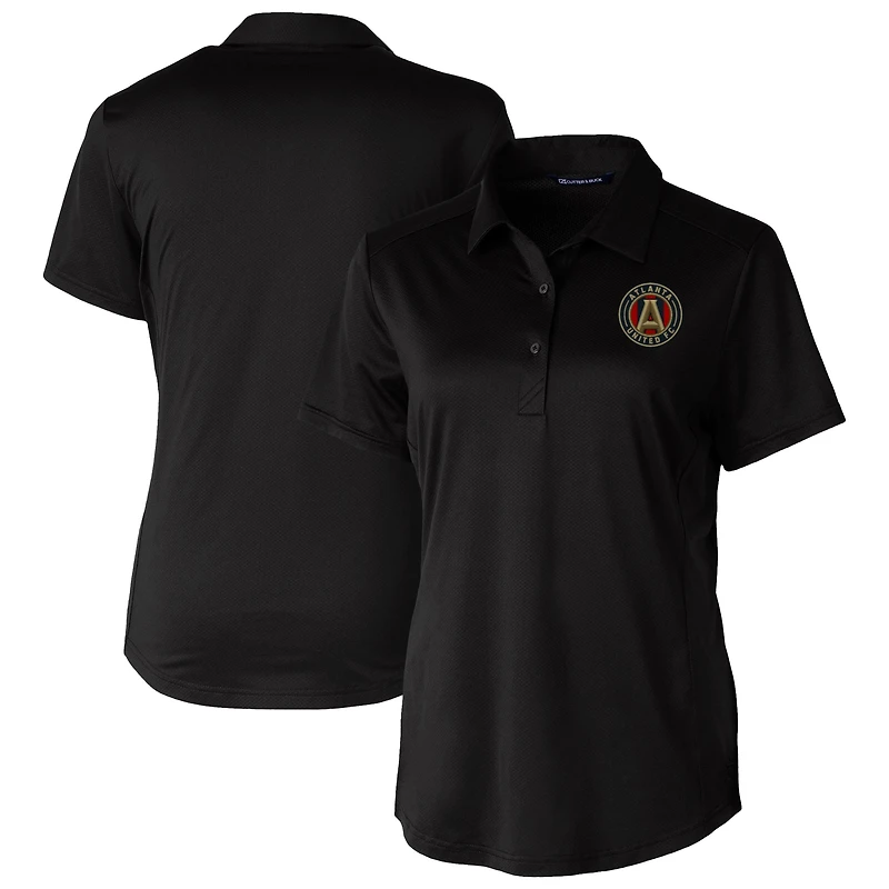 Women's Cutter & Buck Black Atlanta United FC Prospect Eco Textured Stretch Recycled Polo