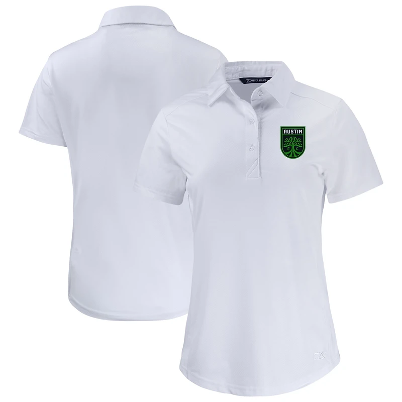 Women's Cutter & Buck White Austin FC Prospect Eco Textured Stretch Recycled Polo