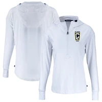 Women's Cutter & Buck  White Columbus Crew Daybreak Eco Recycled Half-Zip Hoodie