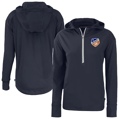 Women's Cutter & Buck  Navy FC Cincinnati Daybreak Eco Recycled Half-Zip Hoodie
