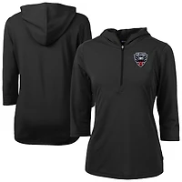 Women's Cutter & Buck D.C. United Virtue Eco Pique Recycled Half-Zip Pullover Hoodie