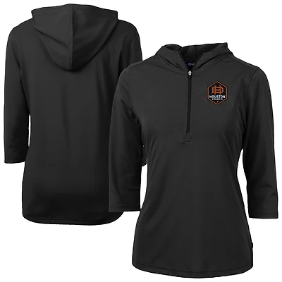 Women's Cutter & Buck Houston Dynamo FC Virtue Eco Pique Recycled Half-Zip Pullover Hoodie