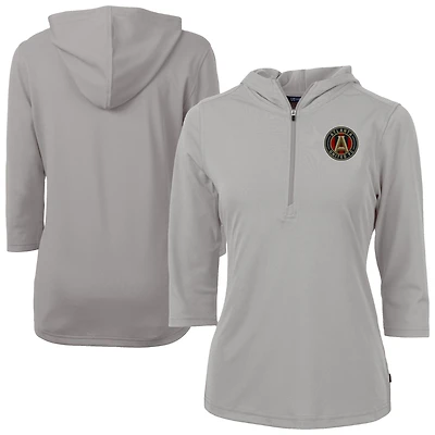 Women's Cutter & Buck Atlanta United FC Virtue Eco Pique Recycled Half-Zip Pullover Hoodie