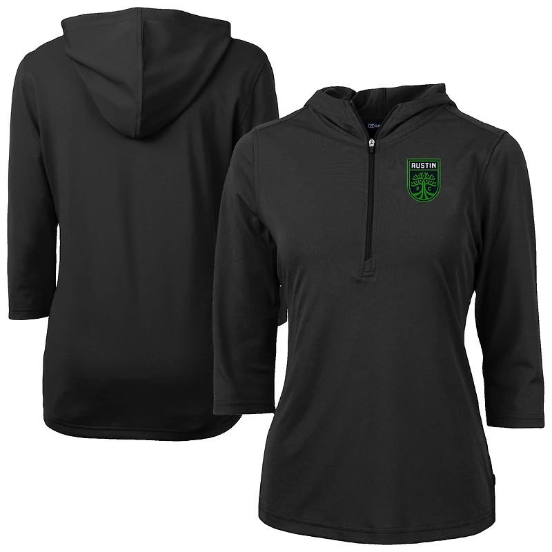 Women's Cutter & Buck Austin FC Virtue Eco Pique Recycled Half-Zip Pullover Hoodie