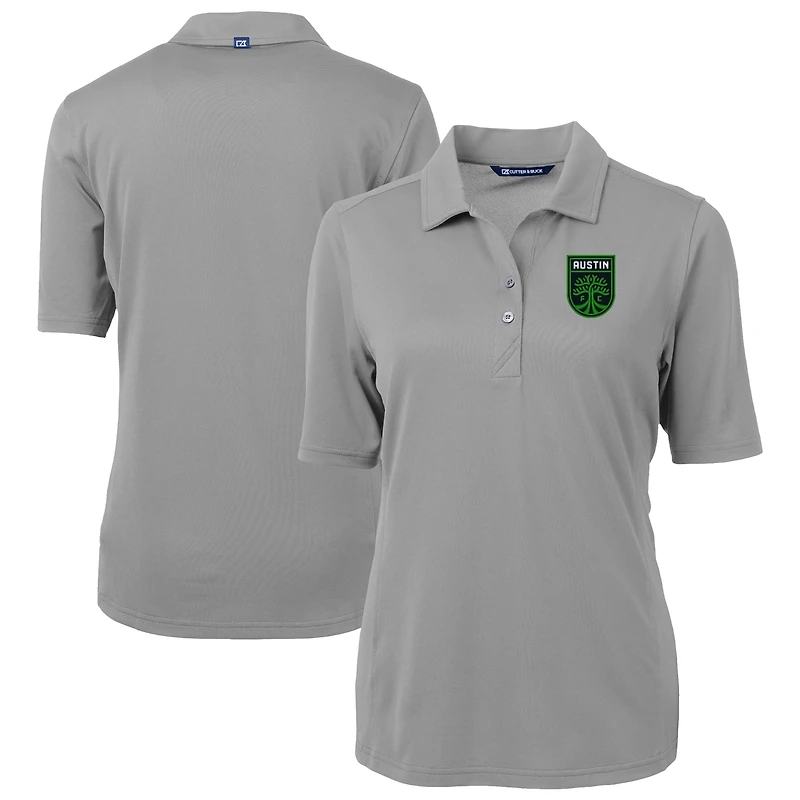 Women's Cutter & Buck  Gray Austin FC Virtue Eco Pique Recycled Polo