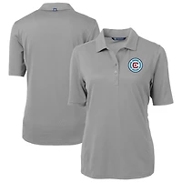 Women's Cutter & Buck  Gray Chicago Fire Virtue Eco Pique Recycled Polo