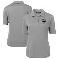 Women's Cutter & Buck  Gray D.C. United Virtue Eco Pique Recycled Polo