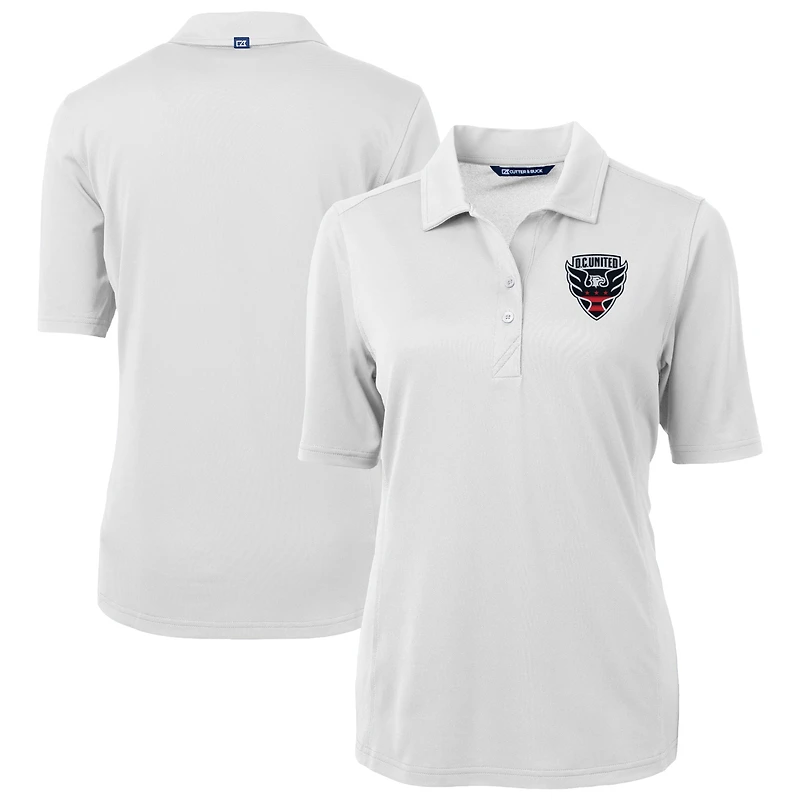 Women's Cutter & Buck White D.C. United Virtue Eco Pique Recycled Polo