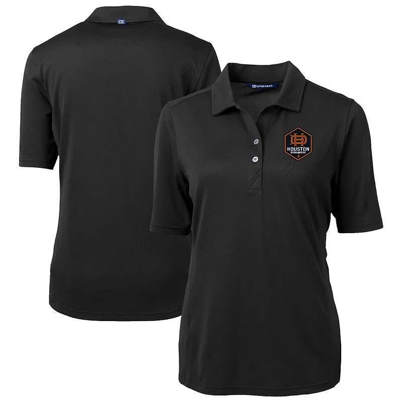 Women's Cutter & Buck  Black Houston Dynamo FC Virtue Eco Pique Recycled Polo