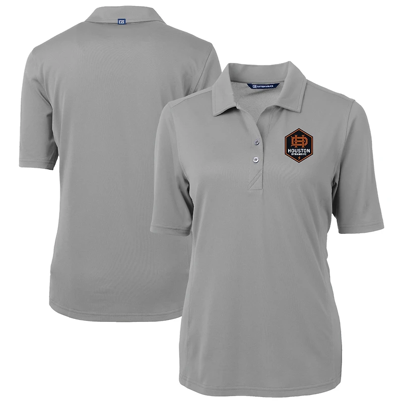 Women's Cutter & Buck  Gray Houston Dynamo FC Virtue Eco Pique Recycled Polo