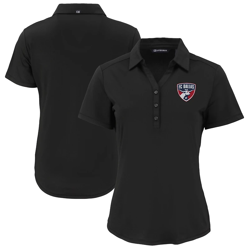 Women's Cutter & Buck Black FC Dallas Forge Eco Stretch Recycled Polo