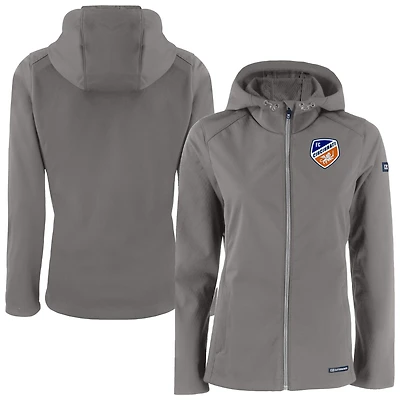Women's Cutter & Buck  Gray FC Cincinnati Evoke Eco Softshell Recycled Full-Zip Jacket